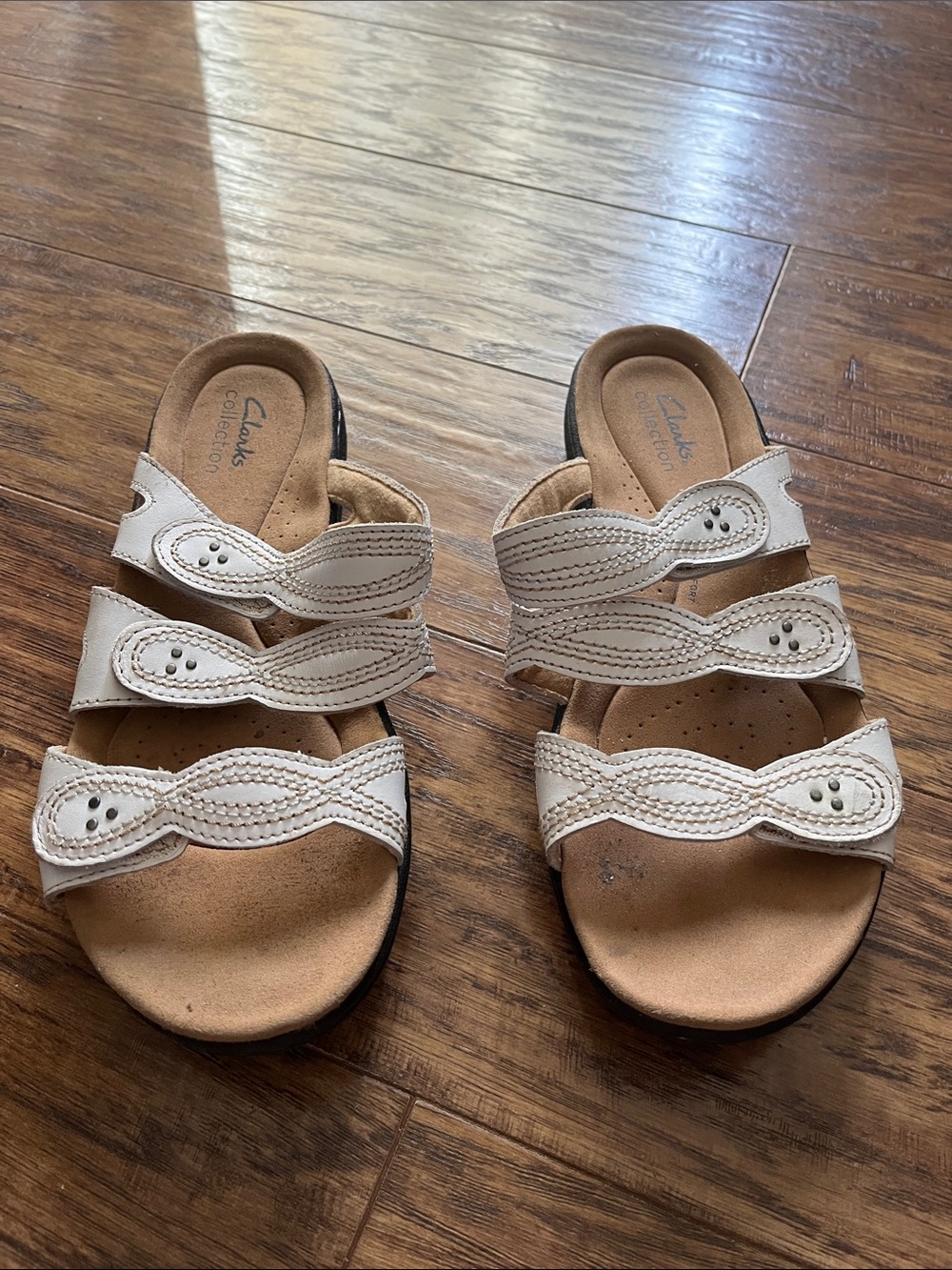 Clarks Women's Triple-Strap Slip-On Sandals
